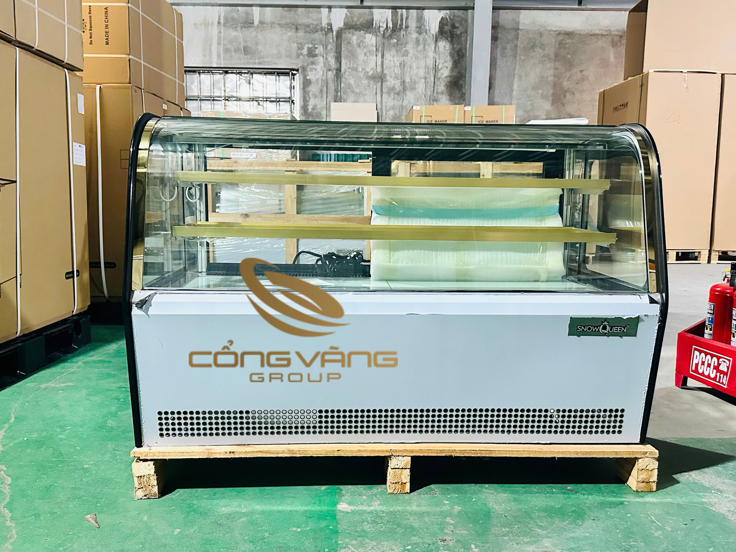 Tủ bánh kem mini để bàn kính cong 1m2 SnowQueen