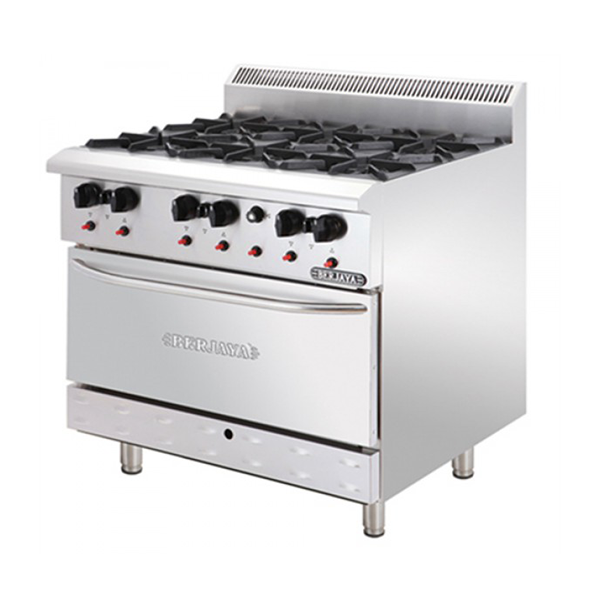 Bếp âu 6 họng có lò nướng Berjaya DRO6-17