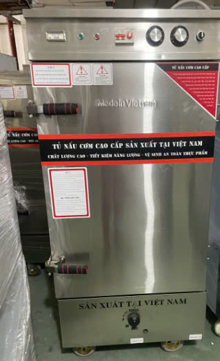 Tủ nấu cơm công nghiệp 8 khay dùng điện và gas