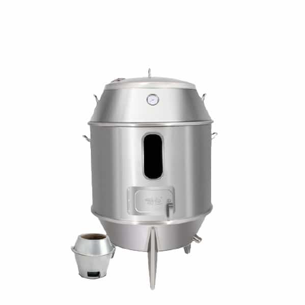 Lu quay gà vịt heo inox phi 90( Dùng than hoặc gas)