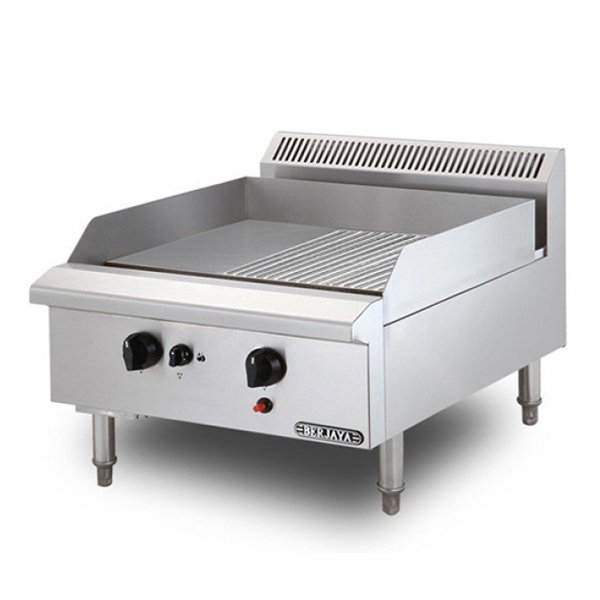 Bếp chiên nửa phẳng nửa nhám dùng gas Berjaya GG2BHR-17