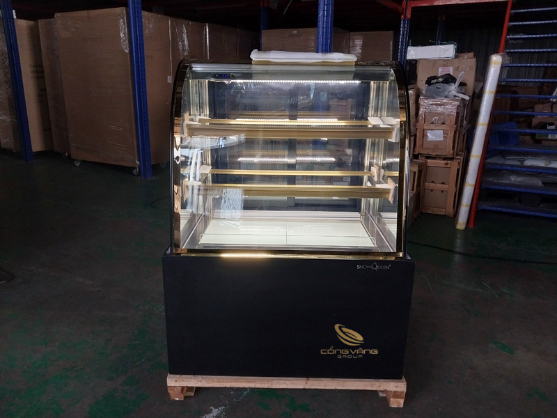 Tủ bánh kem 3 tầng kính cong 90cm 
